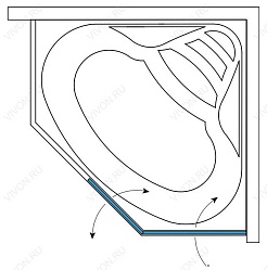 Aessel  Шторка на ванну Aessel Диско (R) – фотография-2